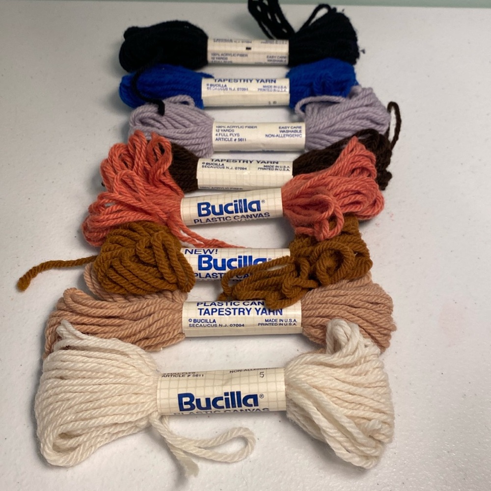Bucilla Plastic Canvas Tapestry Yarn Lot of 8